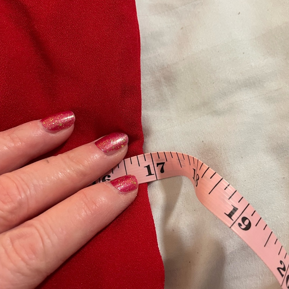 Boston Proper Red Midi Dress Size 12 on off shoulder ruffles spandex stretch - Picture 14 of 16